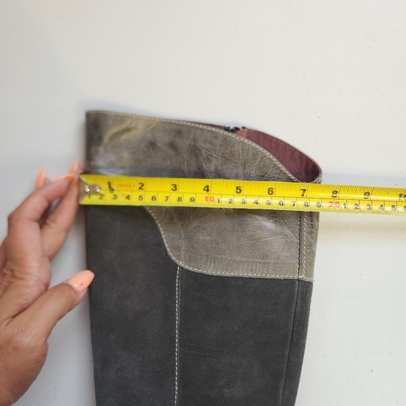 NoPulse Tall Gray Flat Boots Lined Winter Boots Faux Leather Size 39 8 Vegan Y2K - Picture 12 of 12